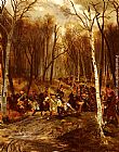 Jeune Paintings - Cossacks Attacking a squad of the Gardes d'honneur from the Jeune Garde Imperiale by Jean Baptiste Edouard Detaille